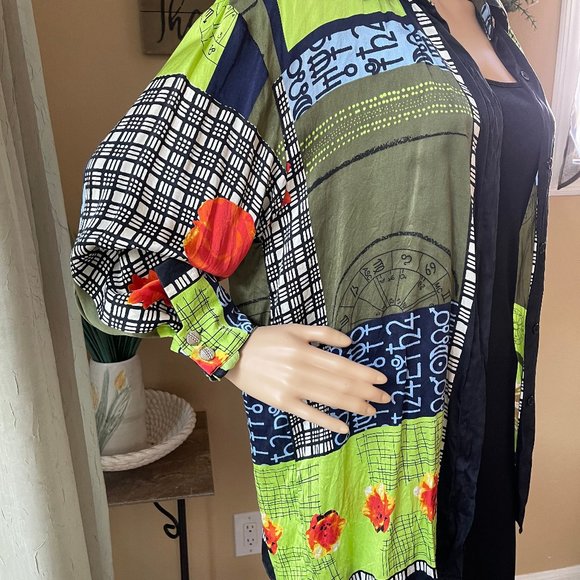 DAVID MICHAEL OVERSIZED SILK BUTTON DOWN M - Picture 5 of 5